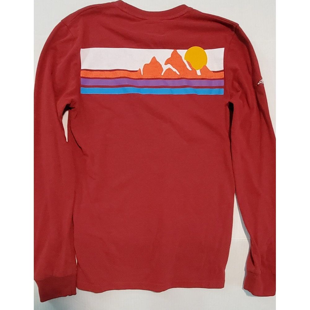 Superdry Men's Size Small Long‎ Sleeve Solid Red Graphic Print Casual Shirt